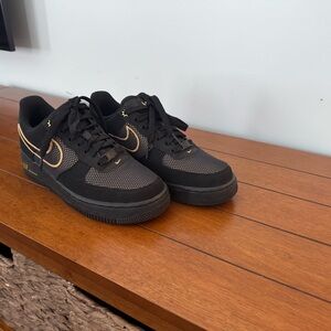 Nike Air Force 1 – Black w/ Gold Swoosh | NWOB